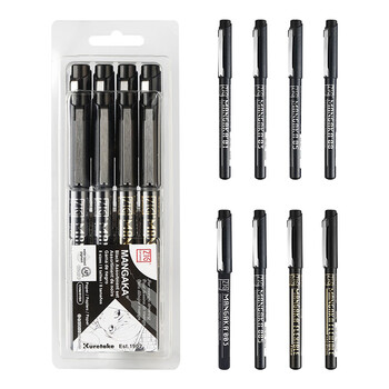 吴竹（KURETAKE）进口防水防酒精勾线笔签字笔绘图水笔漫画黑色针管笔8支套装CNM/8VBK