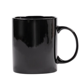 京东京造简约时尚杯子陶瓷经典马克杯牛奶杯办公家用钻石黑咖啡杯320ML