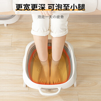 SP SAUCE泡脚桶可折叠泡脚盆便携式塑料洗脚盆家用按摩洗脚桶15L