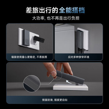 CUKTECH酷态科6号氮化镓电能卡片65W充电器超薄兼容PD45W苹果16/小米/华为手机笔记本多口Type-C快充头 白