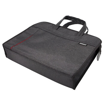 金得利高质感布纹手提公事包 大容量双层事务包 商务男士手提包 内有多功能收纳袋 沉稳黑灰色 DC1912