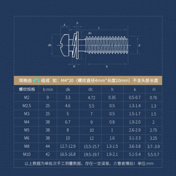 佰瑞特  304不锈钢十字圆头组合螺丝伞头螺钉弹垫平垫组套螺栓 M4*40（5个） 