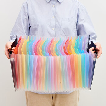 斯图sitoo A4风琴包文件收纳夹开学季学科袋多层可伸缩档案夹学生分类试卷册合同票据资料册 6235可立式24格