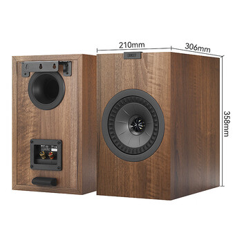 KEF Q350 HiFi无源书架音箱 同轴发烧级家庭影院音响2.0 高保真桌面扬声器   胡桃木色 一对