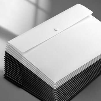 三木(SUNWOOD) A4按扣式文件袋/公文袋/防水资料袋 1个装 白色 MC330