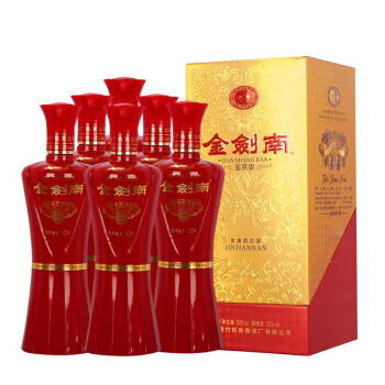 劍南劍南春鑑賞版52度500ml*6 濃香型白酒整箱禮盒裝【行情 報價 價格