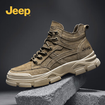 复古中高帮休闲鞋舒适软底马丁靴透气工装靴子男 太空灰色(皮鞋码) 42