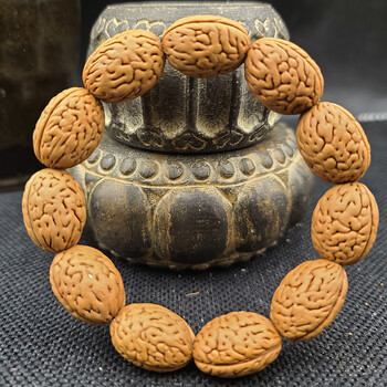 周锦记山西中条山桃核手串文玩 野生同树精挑小众钱袋子 18mm 11颗