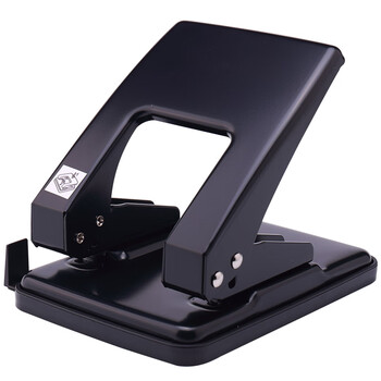 可得优A4两孔活页打孔机活页扣2孔全金属带标尺装订机10页小型活页本凭证可打四孔打洞机