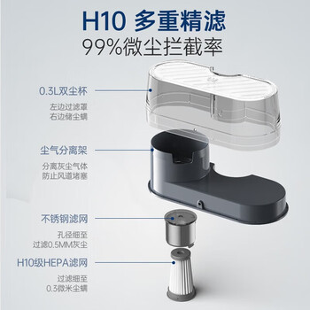 摩飞电器（Morphyrichards）双杯除螨仪 99.9%强力杀菌【尘螨分离】热风祛湿烘干 紫外线家用大吸力床上祛螨仪 MR3101 椰奶白