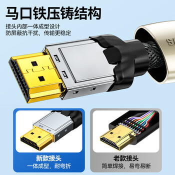 山泽HDMI线2.1版 8K60Hz 4K240Hz数字高清线兼容HDMI2.0 笔记本接电视投影视频连接线 3米 30BU8