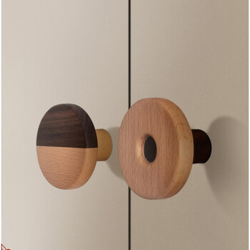 简约可爱衣橱柜子抽屉半圆形原实木质儿童房衣柜把手下单备注柜门厚度