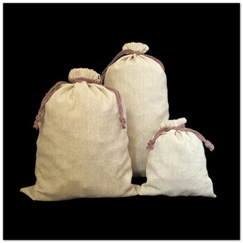 加厚麻布袋子抽绳束口茶叶袋装五谷杂粮干货的棉麻布袋透气性好宽35高