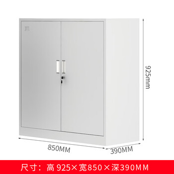 炎恩矮柜钢制铁皮柜储物柜文件柜财务资料柜档案柜器材柜对开门单节柜