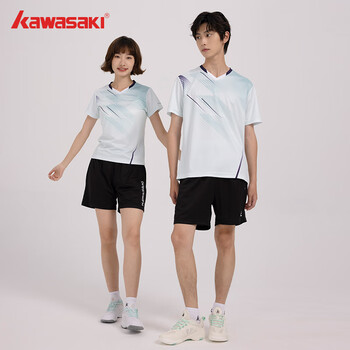 kawasaki川崎羽毛球服女款款专业运动V领短袖+短裤套装B2813 抹茶绿 L kawasaki川崎羽毛球服女款款专业运动V领短袖+短裤套装B2813 抹茶绿 L