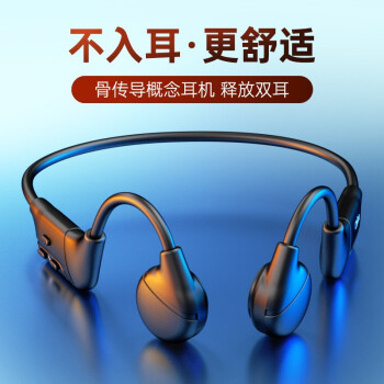 chiline 骨传导耳机运动蓝牙耳机不入耳无线挂耳式跑步骑行智能降噪超长续航适用于华为苹果安卓手机 【真骨传导不漏音】 黑色 防汗抗水丨HiFi音质丨狂甩不掉