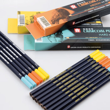樱花(SAKURA)素描铅笔炭笔12支整盒装(硬炭)软炭软中硬美术生艺考写生速写绘画专用画笔美术写生 樱花(SAKURA)素描铅笔炭笔12支整盒装(硬炭)软炭软中硬美术生艺考写生速写绘画专用画笔美术写生