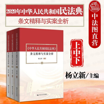 正版2020年版 中华人民共和国民法典条文精释与实案全析 上中下 杨立新 中国人民大学 民法典释义条文解读案例指引新旧条文 物权合同人格婚姻家庭继承