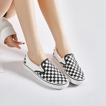 回力帆布鞋2022圆头一脚蹬套脚女鞋百搭耐磨防滑板鞋棋盘格休闲鞋 316