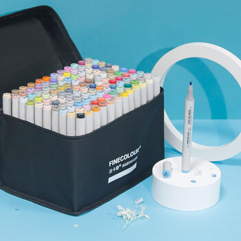 法卡勒（FINECOLOUR）二代马克笔标准120色套装双头酒精油性学生水彩笔绘图手绘设计水彩笔美育