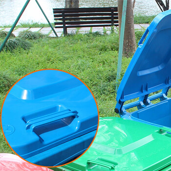 京洲实邦（挂车桶240L颜色备注）国标分类可回收带盖垃圾桶【企业专属】