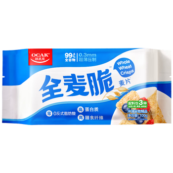欧扎克谷物燕麦小麦全麦脆即食0反式脂肪酸麦片早餐搭配水果代餐100g