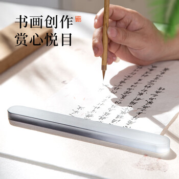 梅林笔庄琉璃镇尺镇纸书法国画镇纸毛笔压纸石压书压条笔搁笔托中国风水晶玻璃摆件文房四宝黑白渐变色单支