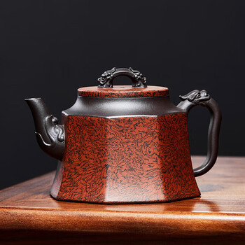中国宜興紫砂壺 宜興紫砂壺447(Yixing Teapot)田志平款黑紫泥造型壺(收藏25年