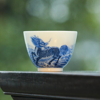 明代 青花 麒麟紋 茶碗 青花麒麟品牌及商品- 京东