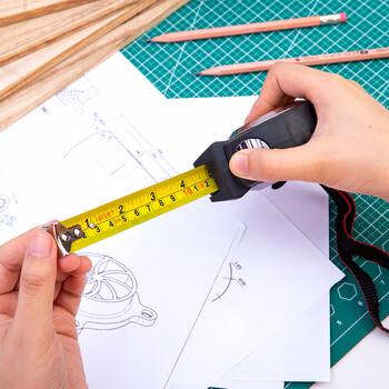 得力(deli)5m全包胶自锁钢卷尺 精准测量便携尺子 办公用品 79551 黑色 得力(deli)5m全包胶自锁钢卷尺 精准测量便携尺子 办公用品 79551 黑色