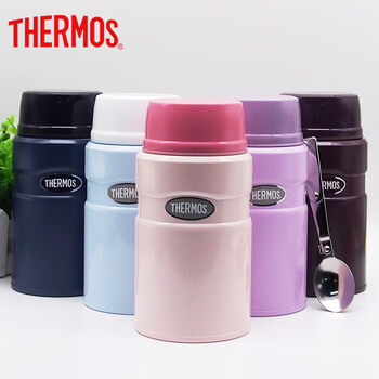 膳魔师（THERMOS）焖烧杯720ml 防滑硅胶底 保温保冷大容量焖烧杯 TCLF-720S哑光黑