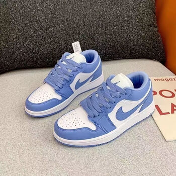 新款aj低帮篮球鞋男女同款黑红脚趾薄荷绿男女学生运动鞋nike 北卡蓝