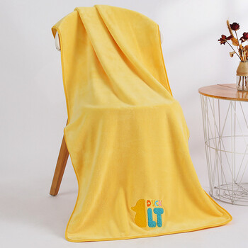 浴巾儿童大童家用非棉吸水速干不掉毛秋冬洗澡裹巾2021新款 小黄鸭