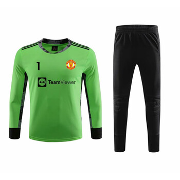 居幻曼联德赫亚球衣守门员衣服门将服带保护垫足球服长袖长裤男绿色