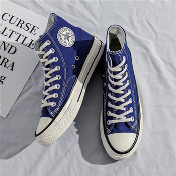 1970s男鞋经典款夏季情侣鞋帆布鞋女鞋板鞋 高帮款—1970—宝蓝色 43