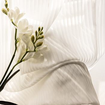 顾致百叶窗帘纱梦幻透光不透人雪纺白纱帘装饰北欧客厅阳台卧室挂钩式