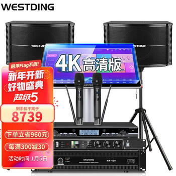 威斯汀(WESTDING)Q7点歌机ktv音响套装 家庭影院音响组合专业卡拉ok唱歌设备 12英寸双系统影K（4T版）