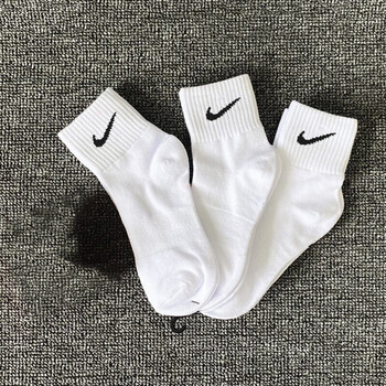 耐克（NIKE）男袜三双装 中筒 休闲袜 运动袜 篮球袜 白袜 SX7677-100-M