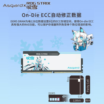 阿斯加特（Asgard）32GB(16GBx2)套 DDR5 6800 台式机内存 RGB灯条-吹雪联名款【CL34】适配黑神话悟空