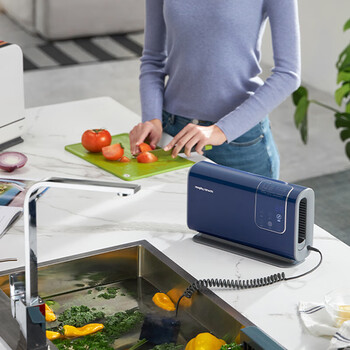 摩飞电器（Morphyrichards）果蔬清洗机 MR2061 家用双仓有线洗菜机蔬菜水果分类烘干  颜色随机