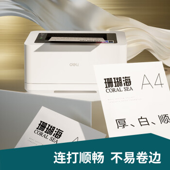 得力（deli）珊瑚海A4打印纸 70g500张*4包一箱 双面打印复印纸 整箱2000张ZF371【销冠系列】