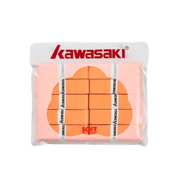 川崎（KAWASAKI）羽毛球手胶软弹粘性减震防滑吸汗带超软001橘红色（10条装）