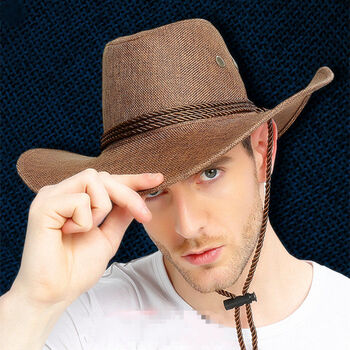 大沿遮阳凉帽牛仔帽男士夏天户外太阳爵士百搭夏出游钓鱼帽子咖啡均码