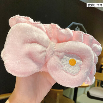 芭根草头饰 韩国洗脸束发带女可爱网红洗漱敷面膜发箍发卡绑发压发头套 款式六浅粉色