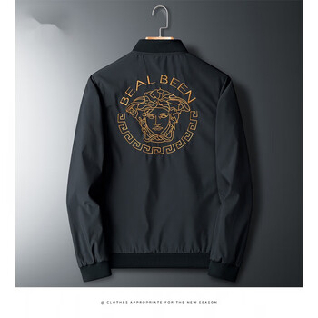 dkpq瓦萨琪夹克男2023春秋新款美杜莎刺绣棒球服男装时尚修身外套