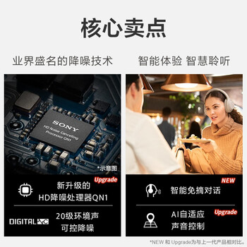 索尼（SONY）WH-1000XM4无线智能降噪头戴蓝牙耳机蓝牙5.0（1000XM3升级款）黑色 出游搭子 礼物