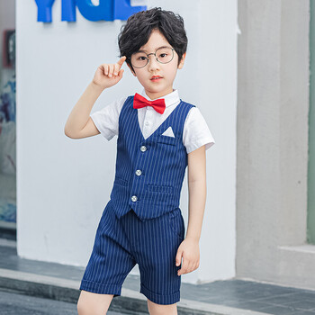 温格奥 新款儿童礼服男男童西装夏款花童西服小主持人服装演出服幼儿