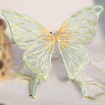 汉服双层刺绣蝴蝶发夹古风网纱大蝴蝶发簪古装盘发拍照头饰发饰10网纱