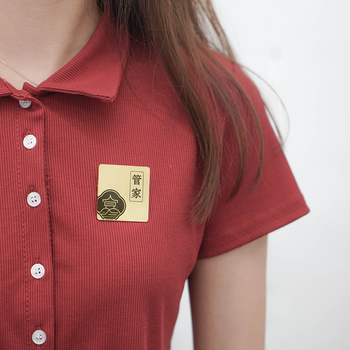 黄铜姓名牌创意金属胸牌定做拉丝黄铜胸章姓定制作员工号牌徽章别针