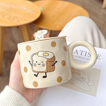 lism水杯女生高颜值马克杯感精致家用喝水陶瓷办公咖啡杯可爱杯子